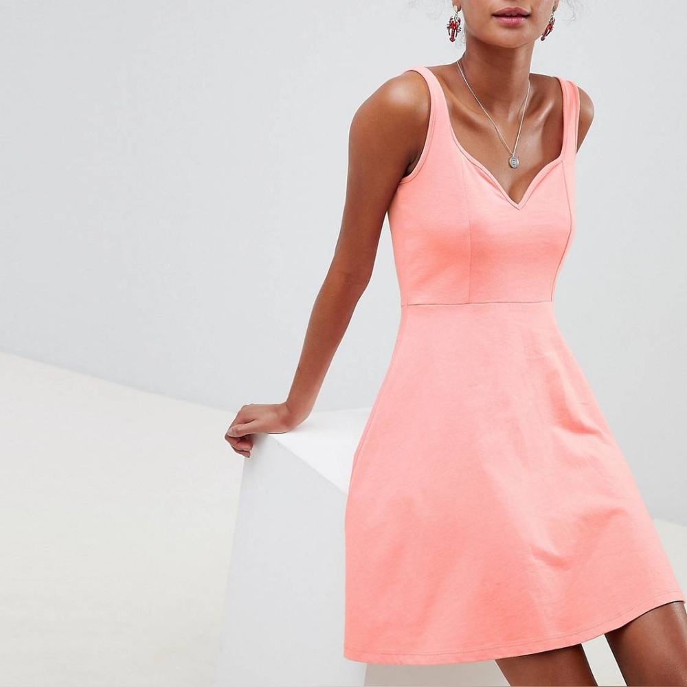 Asos Sweetheart Pink Skater Dress